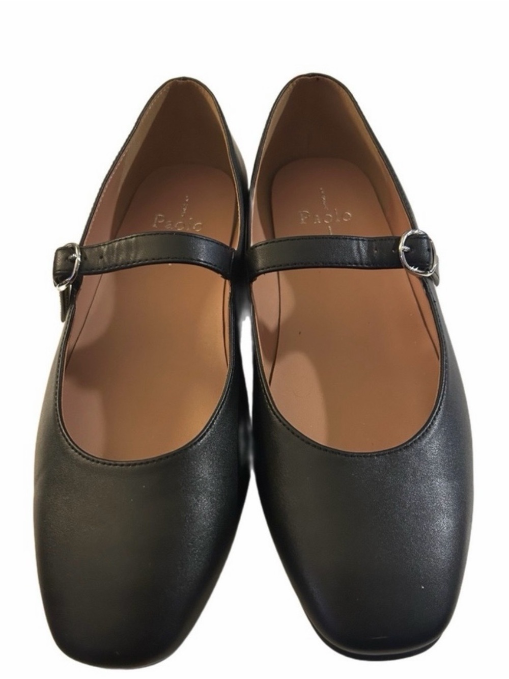 Paolo Linea Black Mary Jane Ballet Flats size 8.5 Nappa leather